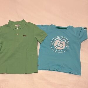 Lacoste Green Polo & Roland Garros Blue T-Shirt